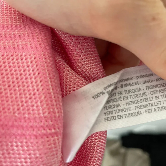 Zara Diamond Pattern Textured Knit Mini Dress NWOT Pink Size Small - Picture 8 of 8